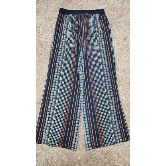 Anthropologie Sanctuary Wide Leg Navy Printed Palazzo Pants Medium - Picture 7 of 7